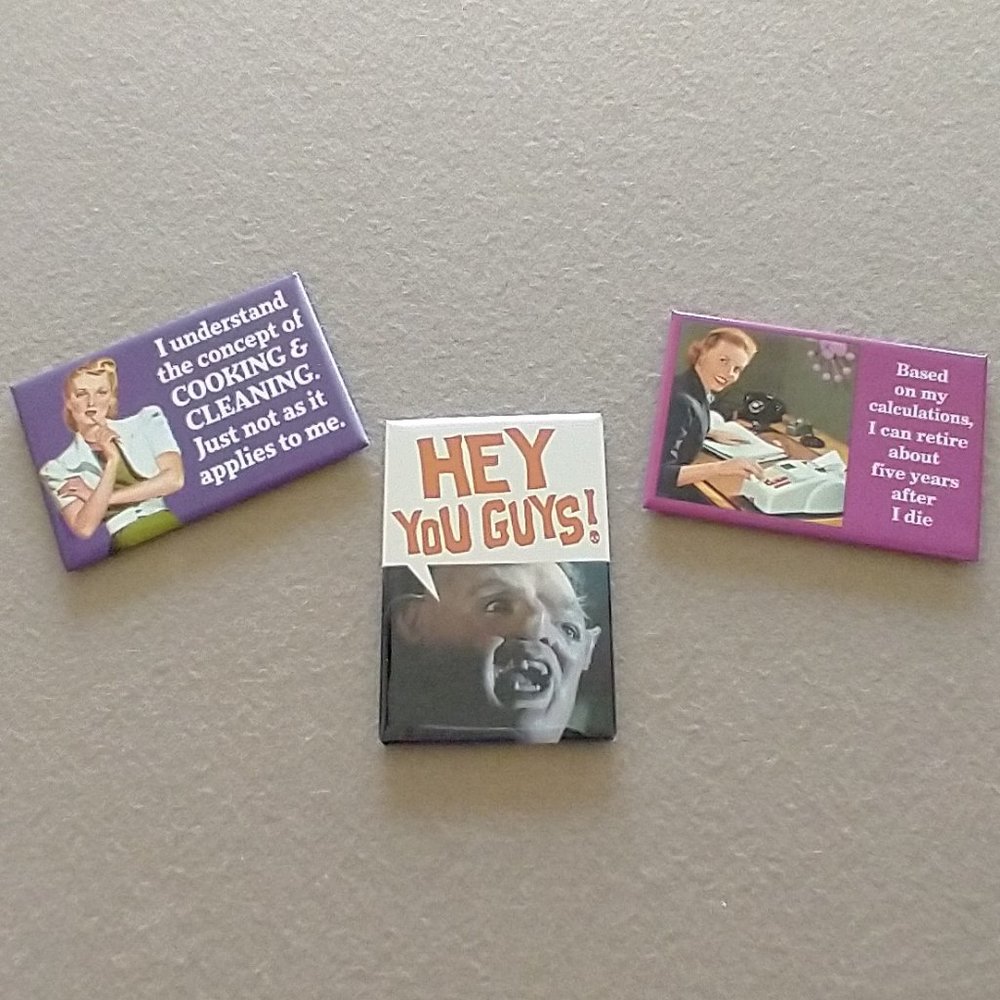 3 novelty magnets - includes Goonies (Hey You Guys - Sloth character)